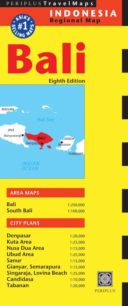 Bali Travel Map Eighth Edition (Periplus Travel Maps),Used