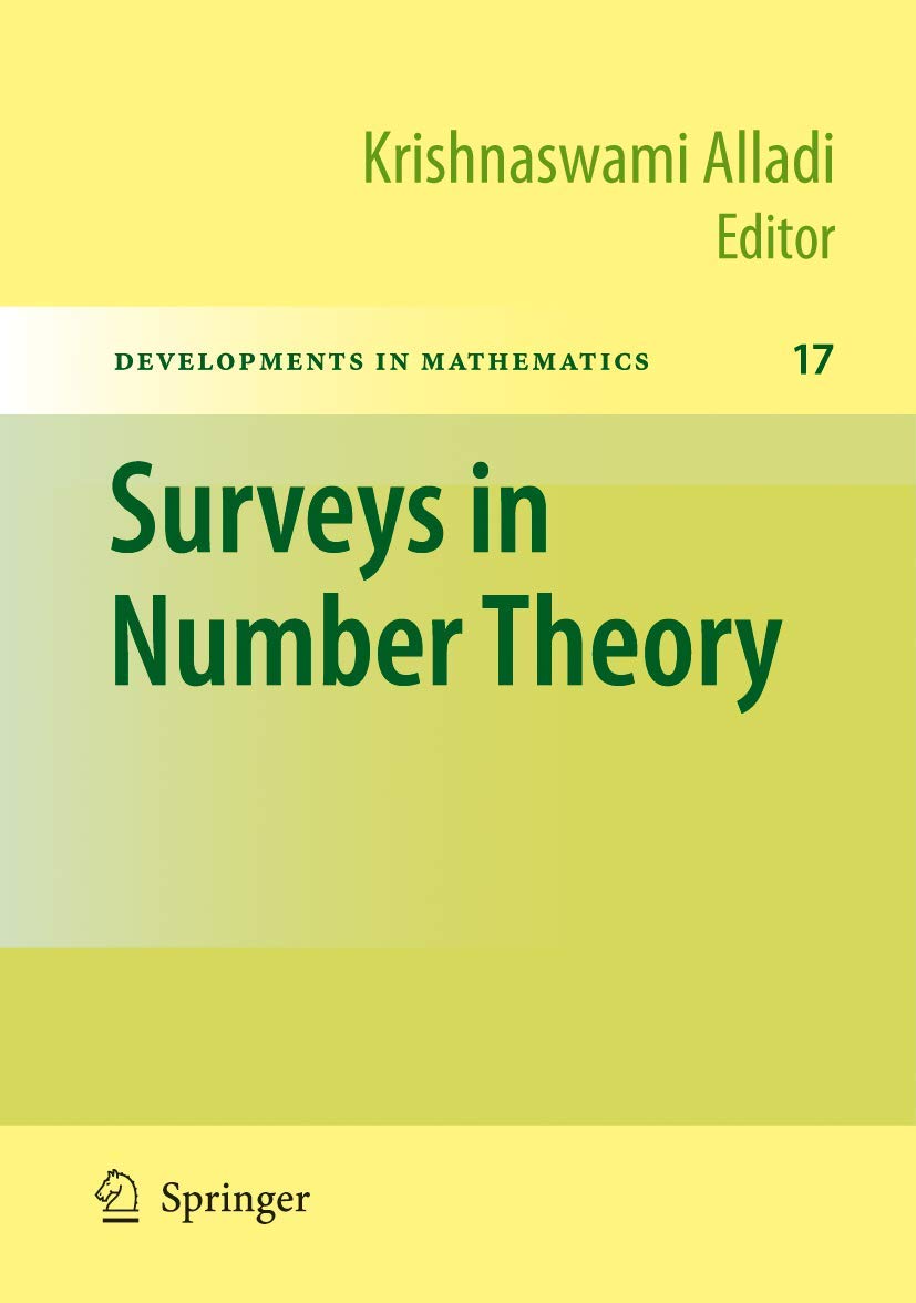Surveys In Number Theory (Developments In Mathematics, 17),Used
