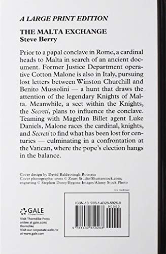 The Malta Exchange: A Novel (Cotton Malone: Thorndike Press Large Print Core),Used