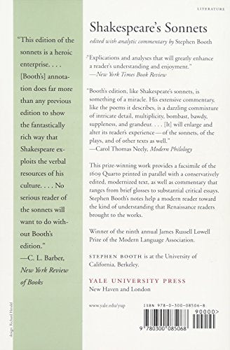Shakespeare'S Sonnets (Yale Nota Bene),New