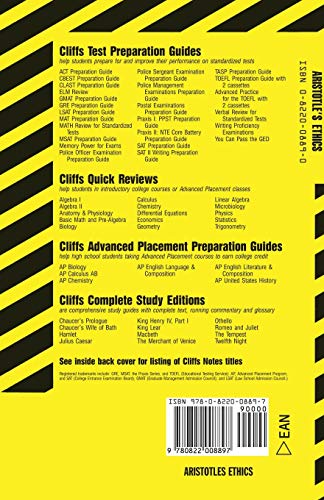 Aristotle'S Ethics (Cliffs Notes),Used