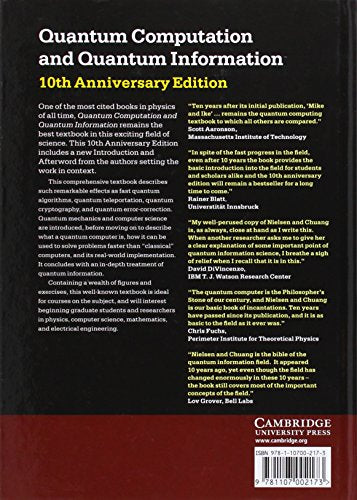 Quantum Computation and Quantum Information: 10th Anniversary Edition,New