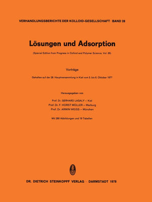 Lsungen und Adsorption (Progress in Colloid and Polymer Science, 65) (German Edition),Used