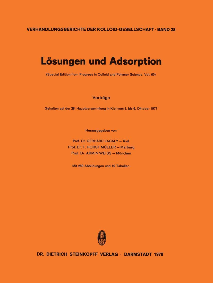 Lsungen und Adsorption (Progress in Colloid and Polymer Science, 65) (German Edition),Used