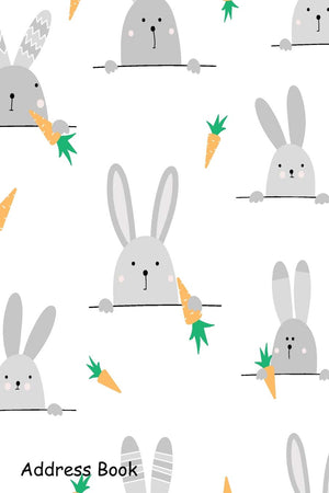 Address Book: For Contacts, Addresses, Phone, Email, Note,Emergency Contacts,Alphabetical Index With Cute Seamless Pattern Hares,Used