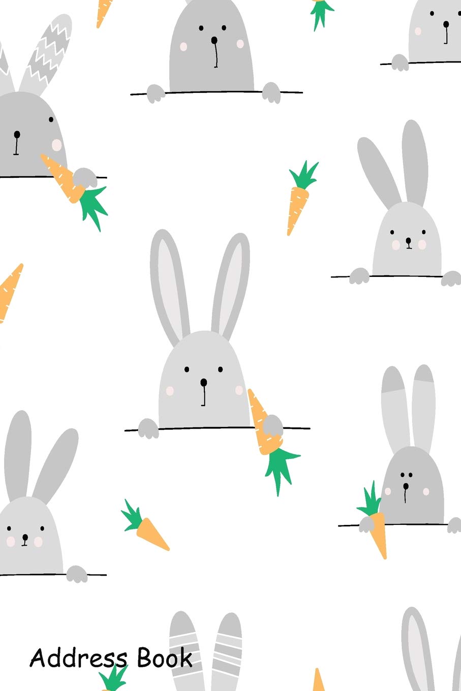 Address Book: For Contacts, Addresses, Phone, Email, Note,Emergency Contacts,Alphabetical Index With Cute Seamless Pattern Hares,Used