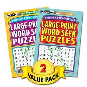 Family Favorites Largeprint Word Seek / Word Search Puzzles  2 Pack [Paperback] Penny Press/Dell Magazines