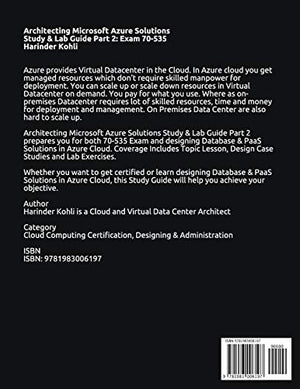Architecting Microsoft Azure Solutions Study & Lab Guide Part 2: Exam 70535,Used