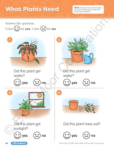 Evanmoor Smart Start Stem Workbook, Kindergarten, Science, Technology, Engineering, Math, Hands On Activities, Problem Solving,
