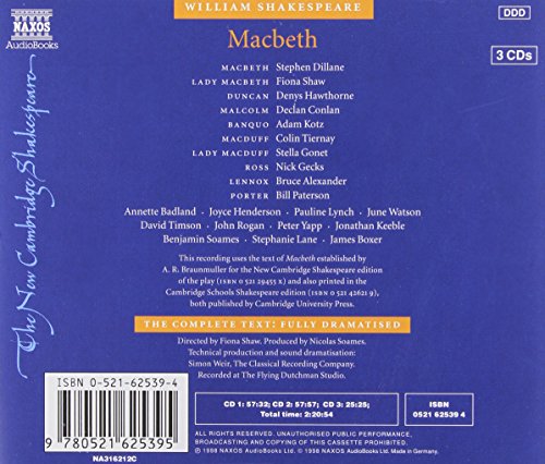 Macbeth 3 CD set (New Cambridge Shakespeare Audio),Used