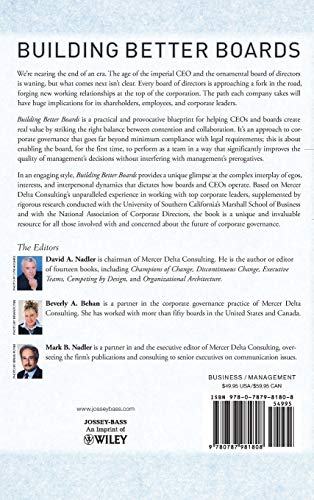 Building Better Boards: A Blueprint For Effective Governance,New
