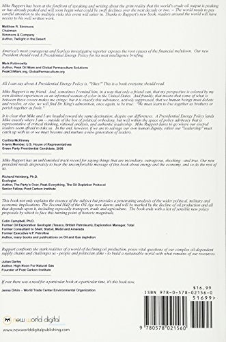 A Presidential Energy Policy: TwentyFive Points Addressing the Siamese Twins of Energy and Money,Used