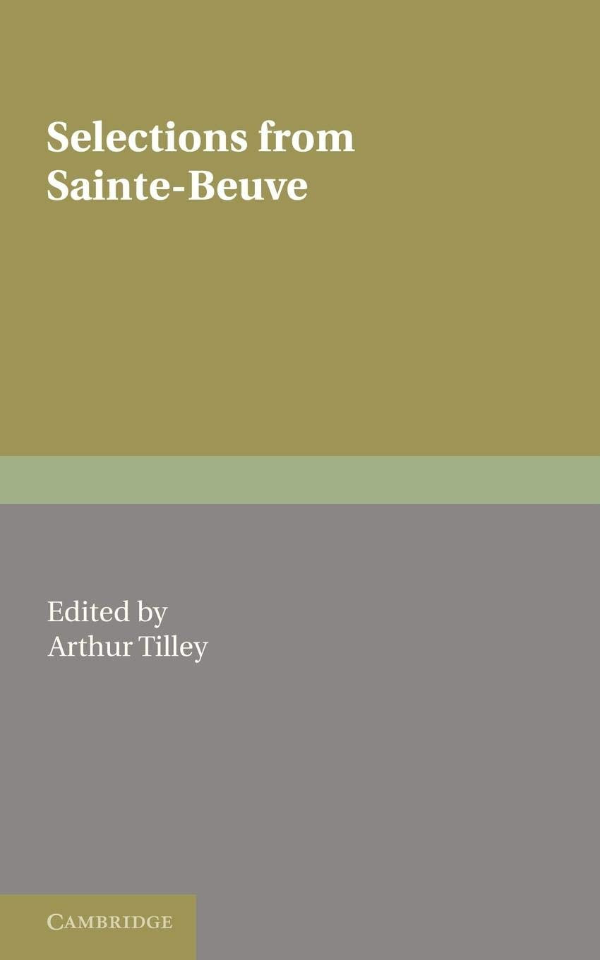 Selections From Saintebeuve