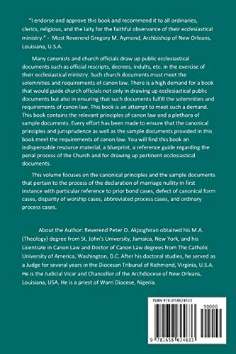 The Catholic Formulary in Accordance with the Code of Canon Law: Volume 4A: Judicial Process Marriage Nullity Acts,Used