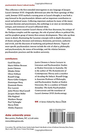 Jacques Lacan And The Other Side Of Psychoanalysis: Reflections On Seminar Xvii,Used