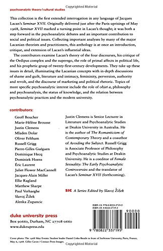 Jacques Lacan And The Other Side Of Psychoanalysis: Reflections On Seminar Xvii,Used