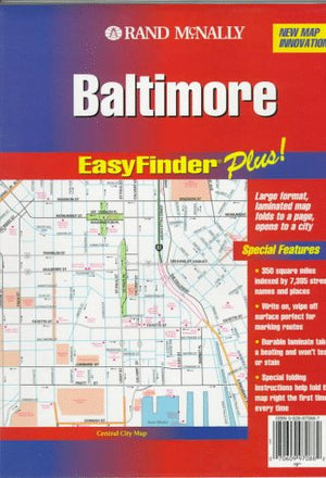 Rand McNally Baltimore Md. Easyfinder Plus Map,Used