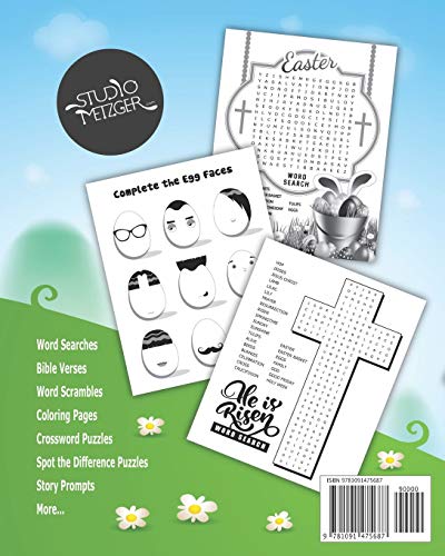 He is Risen Easter Activity Book: Over 30 Fun Activities for Kids  Bible Verses, Coloring, Word Search, Secret Code Jokes, Maze,Used