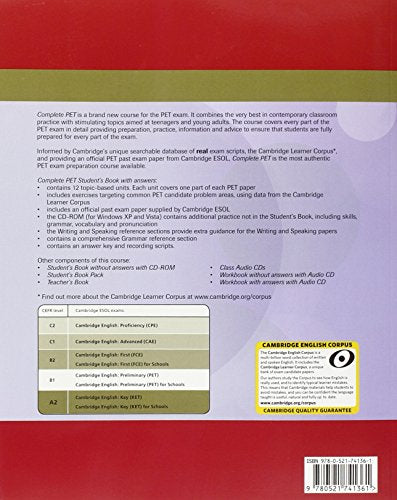 Complete PET Student's Book with answers with CDROM,Used