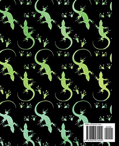 Notes: Watercolor Lizards Pattern 7.5