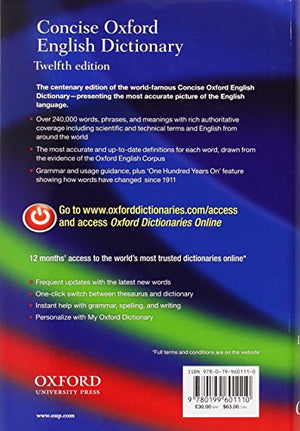 Concise Oxford English Dictionary Luxury Edition,Used