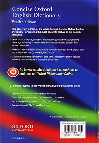 Concise Oxford English Dictionary Luxury Edition,Used