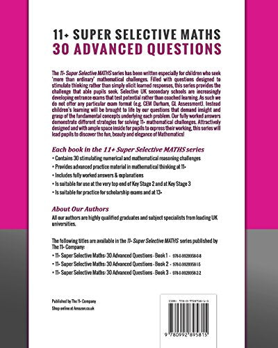 11+ Super Selective Maths: 30 Advanced Questions  Book 2,Used