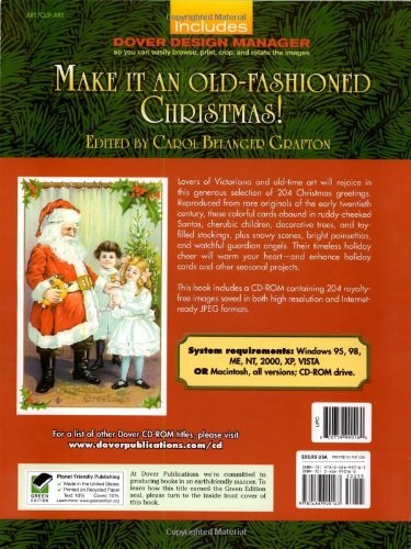 Vintage Christmas Cards Cdrom And Book (Dover Electronic Clip Art),Used