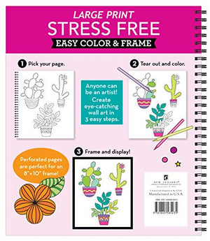 Large Print Easy Color & Frame  Stress Free (Adult Coloring Book)