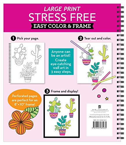Large Print Easy Color & Frame  Stress Free (Adult Coloring Book)