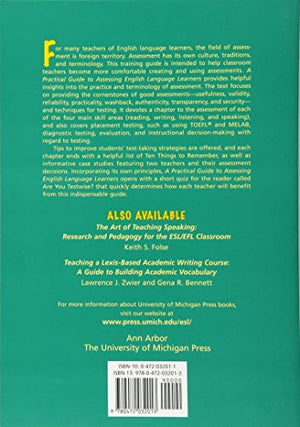 A Practical Guide To Assessing English Language Learners (Michigan Teacher Training (Paperback)),New