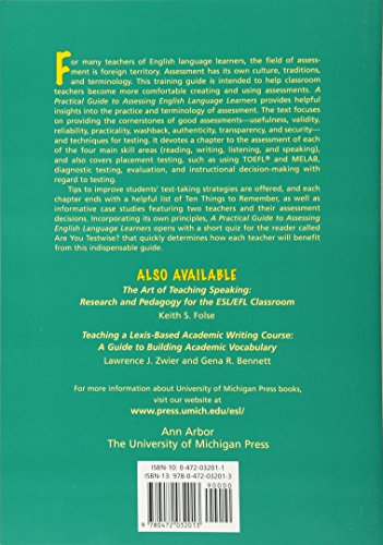 A Practical Guide To Assessing English Language Learners (Michigan Teacher Training (Paperback)),New