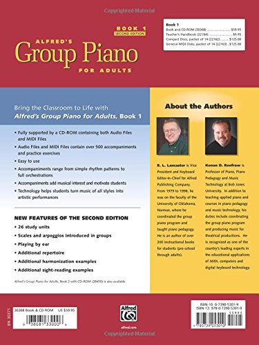Alfred Group Piano for Adults Student Book 1, 2nd Edition with Audio & MIDI Files, Model 00-30368