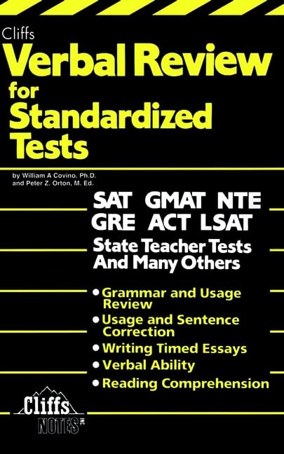 Verbal Review for Standardized Tests (Cliffs Test Prep),Used
