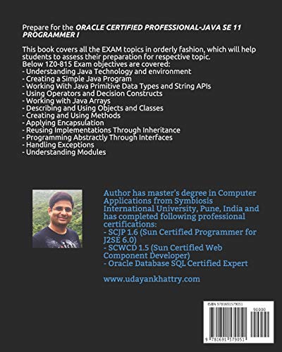 JAVA SE 11 PROGRAMMER1 1Z0815 PRACTICE TEST (TOPICWISE): Hundreds of Questions to assess your 1Z0815 exam preparation arran,Used