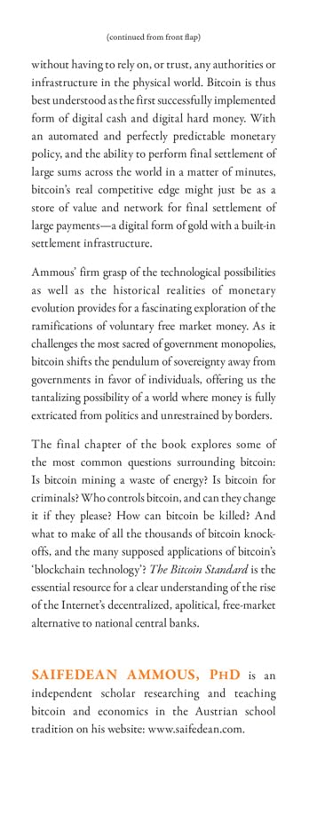 The Bitcoin Standard: The Decentralized Alternative to Central Banking,New