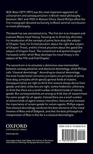 Rossian Ethics: W.D. Ross and Contemporary Moral Theory,Used