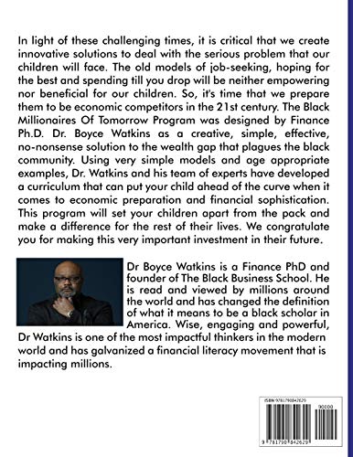 The Black Millionaires of Tomorrow: A WealthBuilding Study Guide for Children  Middle School: Money,Used