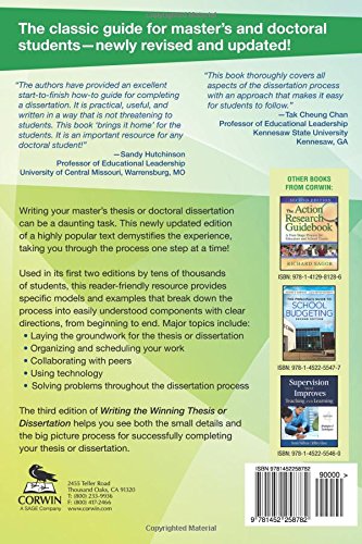 Writing the Winning Thesis or Dissertation: A StepbyStep Guide,New