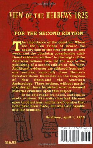 View of the Hebrews, or, The Tribes of Isreal in America,New