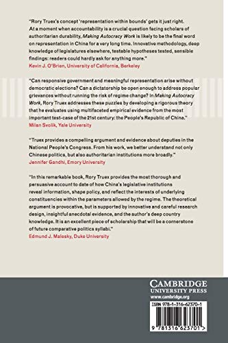 Making Autocracy Work: Representation and Responsiveness in Modern China (Cambridge Studies in Comparative Politics),Used