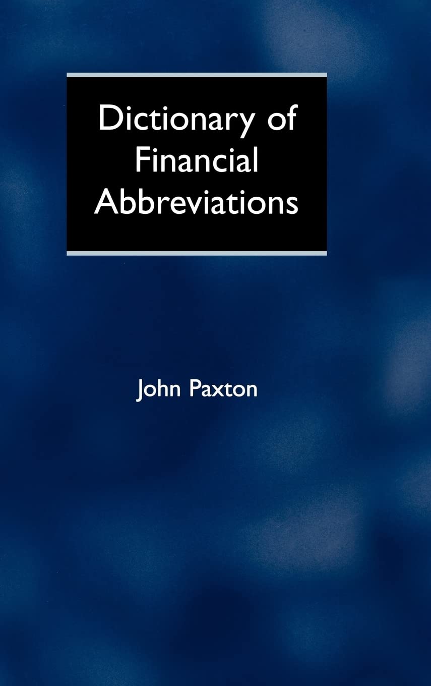 Dictionary of Financial Abbreviations,New