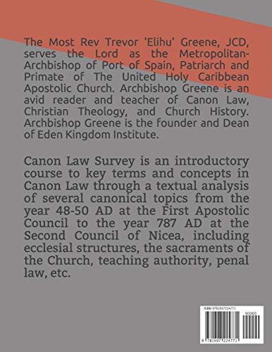 Canon Law Survey Training Course Textbook: Canon Laws of the Holy Ecumenical Councils of The Apostolic Church,Used