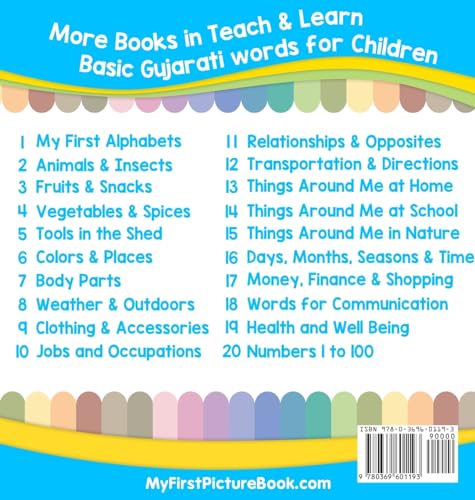 My First Gujarati Alphabets Picture Book with English Translations: Bilingual Early Learning & Easy Teaching Gujarati Books for ,Used