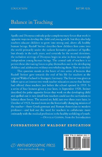 Balance In Teaching: (Cw 302A) (Foundations Of Waldorf Education, 11),New