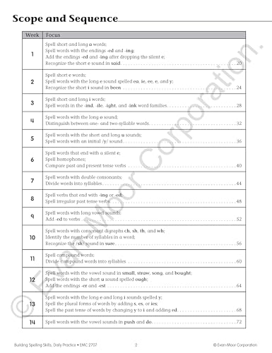 EvanMoor Building Spelling Skills, Grade 3  Homeschooling & Classroom Resource Workbook, Reproducible Worksheets, Teaching Edi,New