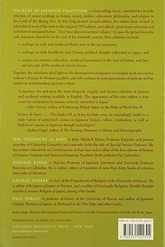 Sources Of Japanese Tradition, Volume One: From Earliest Times To 1600,Used