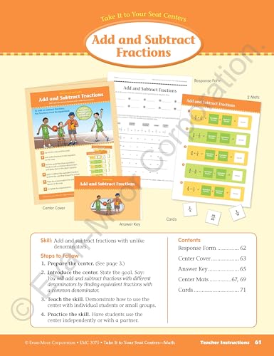 Evanmoor Common Core Math Centers, Grade 5 (Take It To Your Seat: Math Centers)