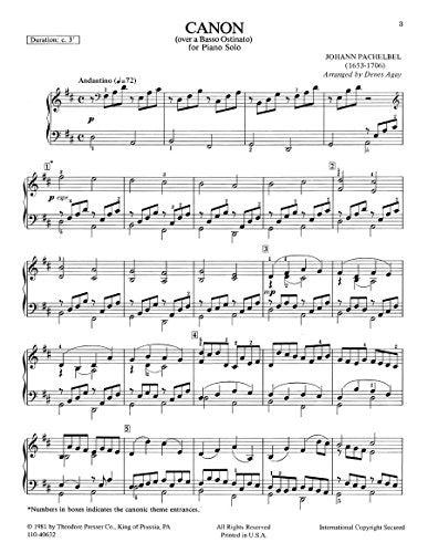 Pachelbel: Canon (arr. Agay),Used