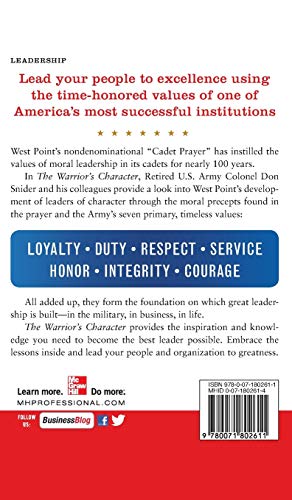 The Warriors Character: Leadership Wisdom From West Points Cadet Prayer,Used